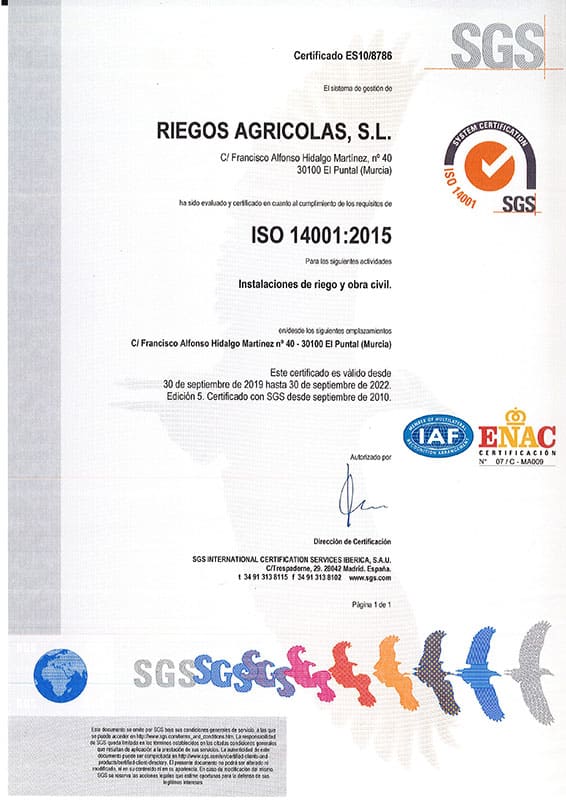 certificado iso 14001